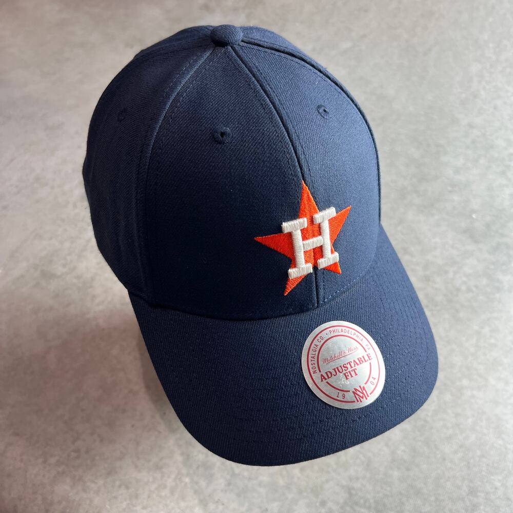 Mitchell & Ness Adjustable Navy Blue Hat Houston Astros Men's One Size NWT